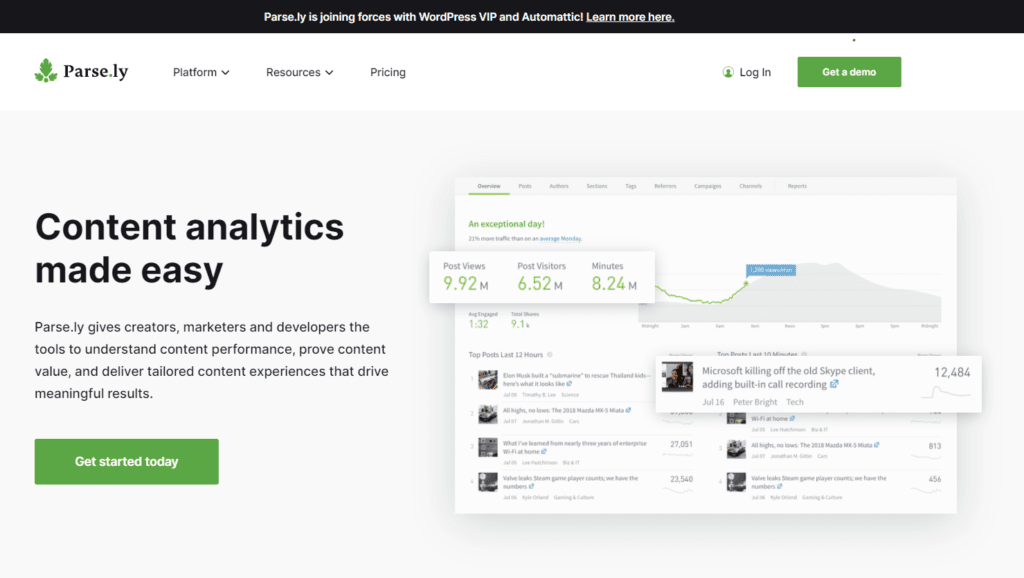 Parse.ly Home Page Feb 2021