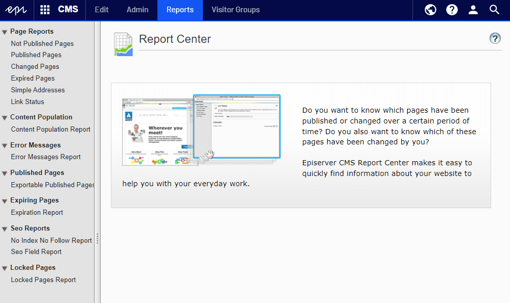 Optimizely CMS Report Center