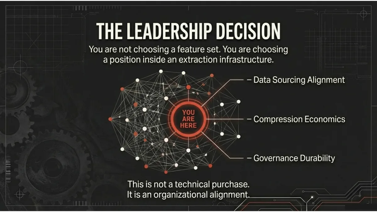 The leadership decision: data sourcing alignment, compression economics, governance durability